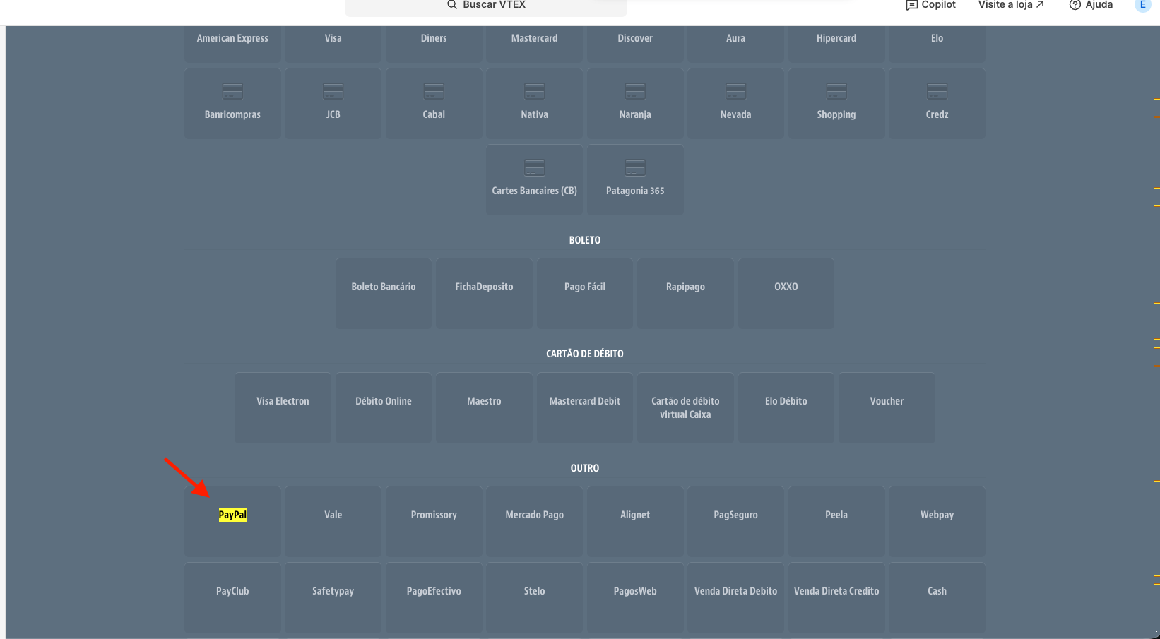 PayPal Selection