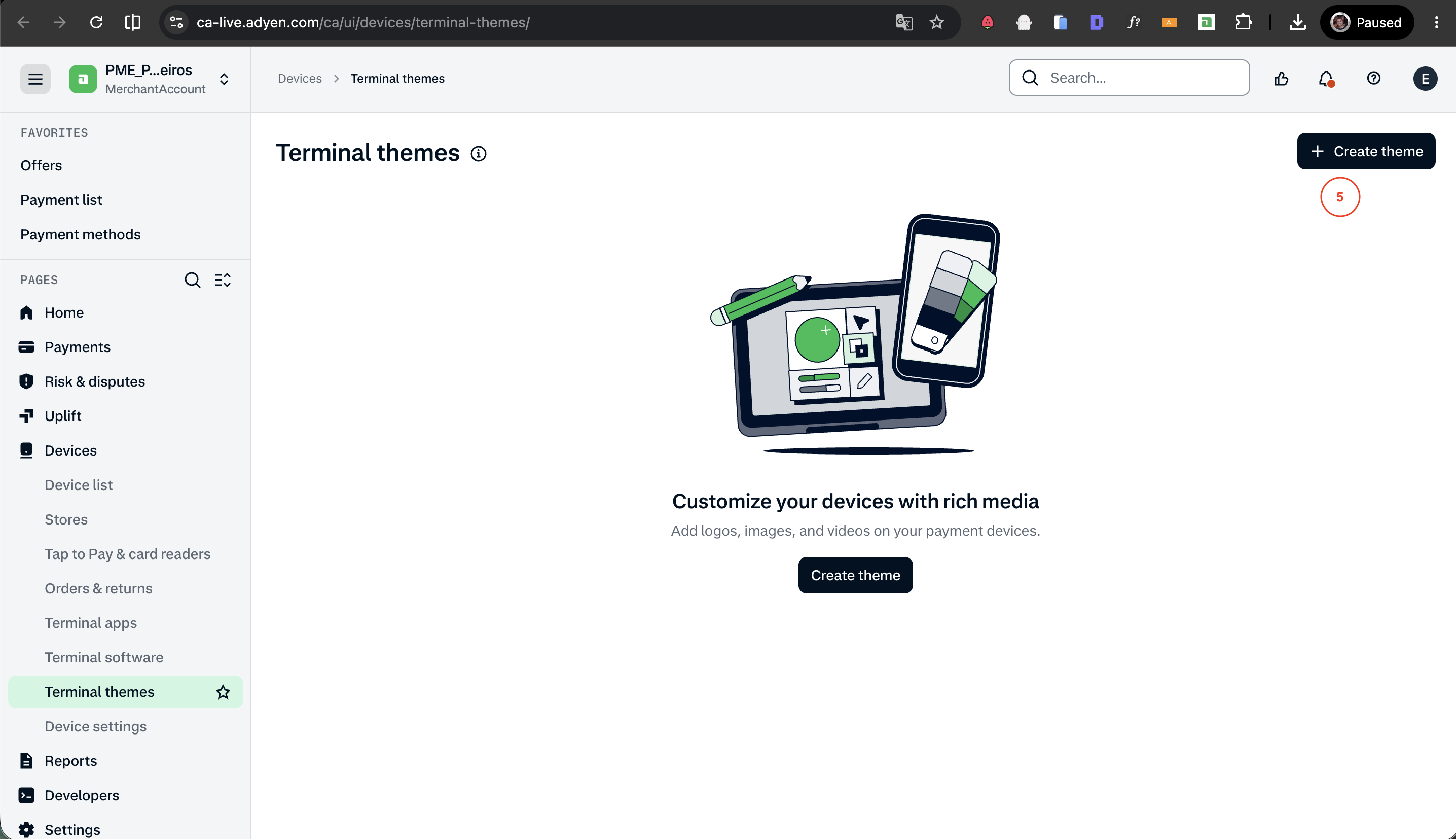 Página Terminal themes